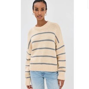 Jenni Kayne Chloe Crewneck Striped Cotton Sweater XS